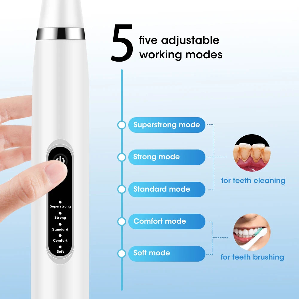Electric Sonic Teeth Cleaner – 5 Modes for Tartar & Stain Removal